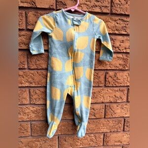 10/$25 • Carters Child‎ of Mine Lemon Print Cotton Zip Footed Sleeper